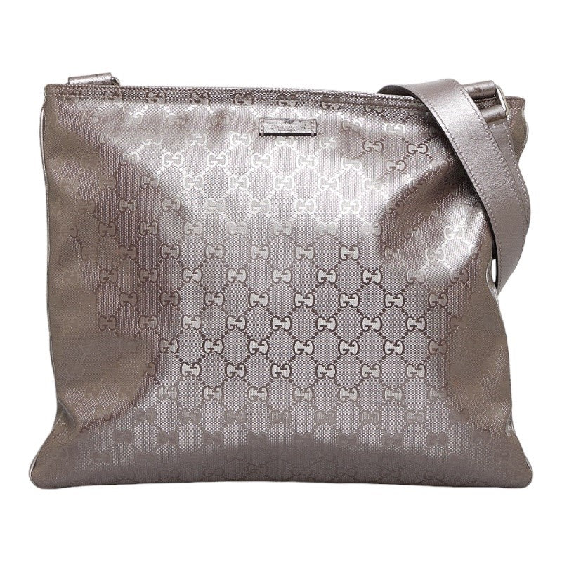 グッチ GGインプリメ 斜め掛け ショルダーバッグ 201446 メタリックベージュ PVC レザー レディース GUCCI 【中古】