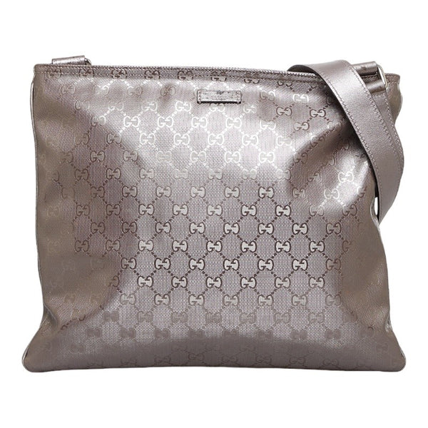 グッチ GGインプリメ 斜め掛け ショルダーバッグ 201446 メタリックベージュ PVC レザー レディース GUCCI 【中古】