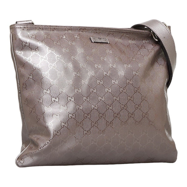 グッチ GGインプリメ 斜め掛け ショルダーバッグ 201446 メタリックベージュ PVC レザー レディース GUCCI 【中古】