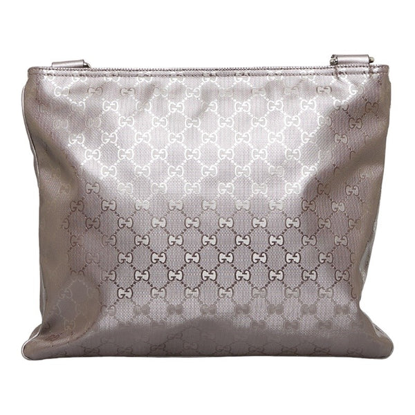 グッチ GGインプリメ 斜め掛け ショルダーバッグ 201446 メタリックベージュ PVC レザー レディース GUCCI 【中古】