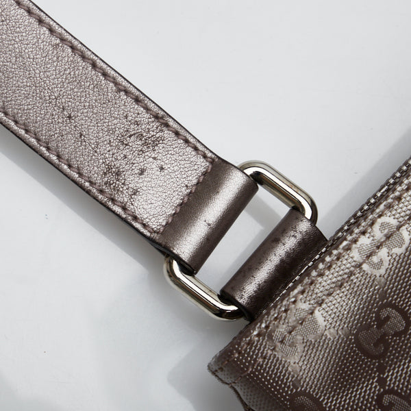 グッチ GGインプリメ 斜め掛け ショルダーバッグ 201446 メタリックベージュ PVC レザー レディース GUCCI 【中古】