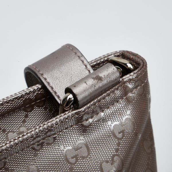 グッチ GGインプリメ 斜め掛け ショルダーバッグ 201446 メタリックベージュ PVC レザー レディース GUCCI 【中古】