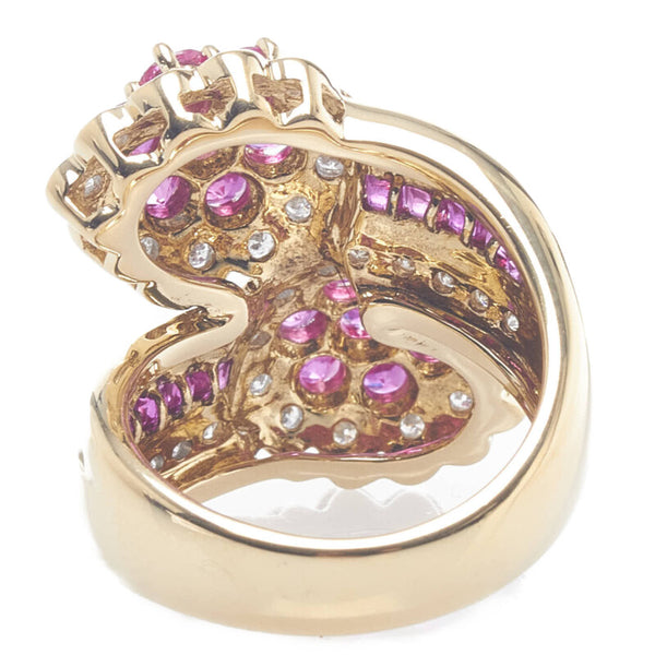K18YG イエローゴールド ルビー3.41ct ダイヤ0.48ct リング 指輪 レディース 12.5号 【中古】