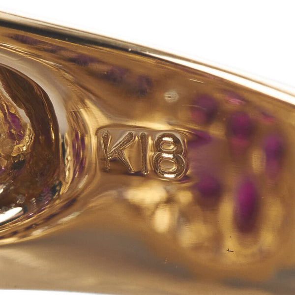 K18YG イエローゴールド ルビー3.41ct ダイヤ0.48ct リング 指輪 レディース 12.5号 【中古】