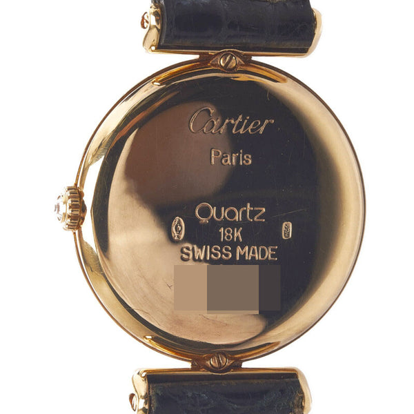カルティエ マストコリゼ 腕時計 クオーツ アイボリー文字盤 K18 ゴールド ダイヤモンド レディース CARTIER 【中古】