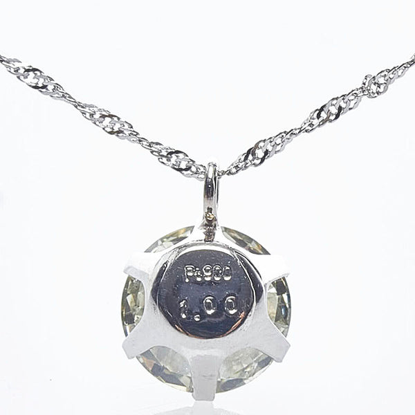 Pt900 プラチナ Pt850 プラチナ ダイヤ1.00ct プチネックレス レディース 【中古】