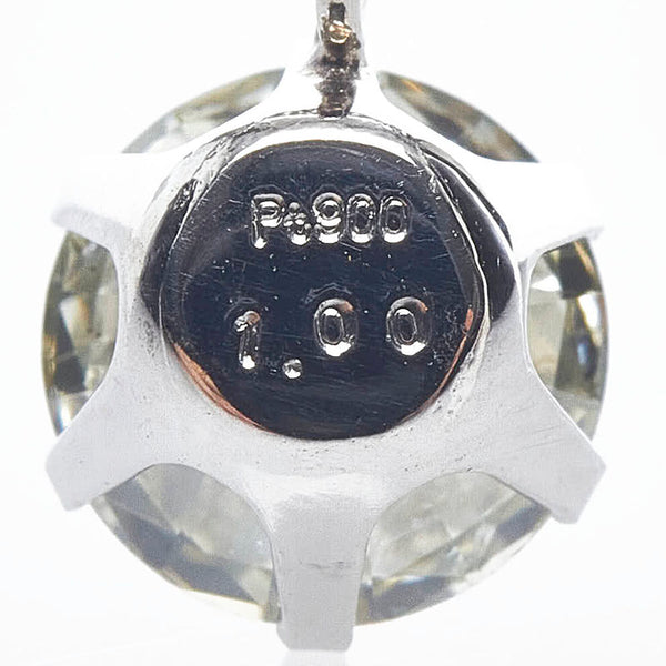 Pt900 プラチナ Pt850 プラチナ ダイヤ1.00ct プチネックレス レディース 【中古】