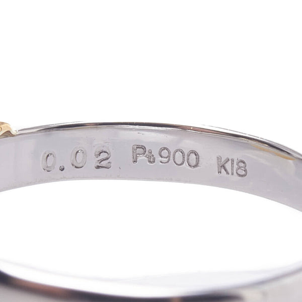 Pt900 プラチナ K18YG イエローゴールド ダイヤ0.02ct スネーク 蛇 リング 指輪 レディース 10.5号 【中古】
