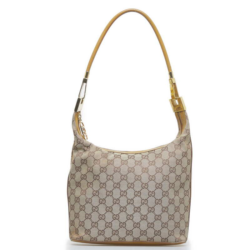 グッチ GGキャンバス ワンショルダーバッグ ハンドバッグ 0013814 ブラウン キャンバス レザー レディース GUCCI 【中古】