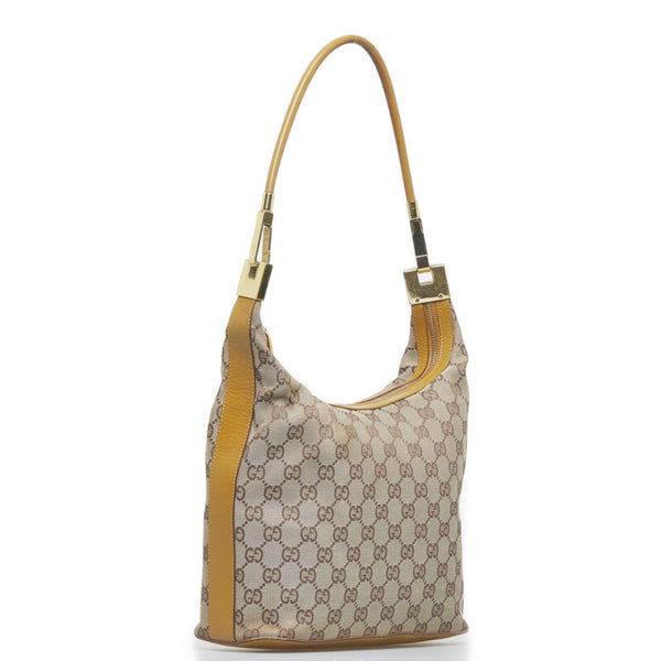 グッチ GGキャンバス ワンショルダーバッグ ハンドバッグ 0013814 ブラウン キャンバス レザー レディース GUCCI 【中古】