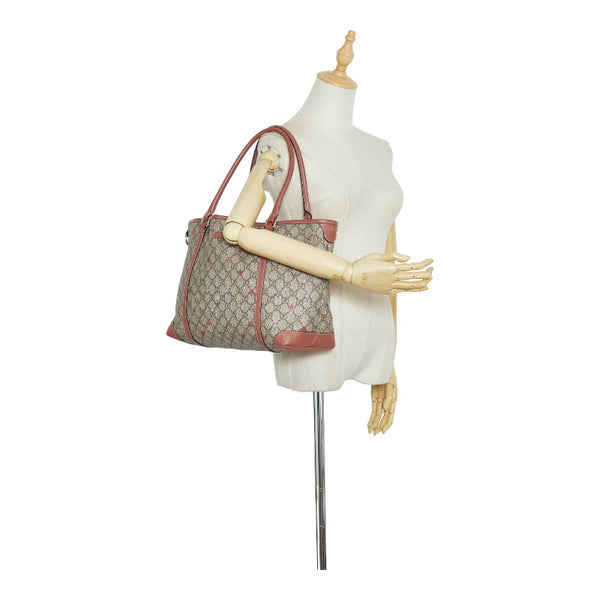グッチ GGスプリーム スター トートバッグ ショルダーバッグ 197953 ベージュ ピンク レザー PVC レディース GUCCI 【中古】