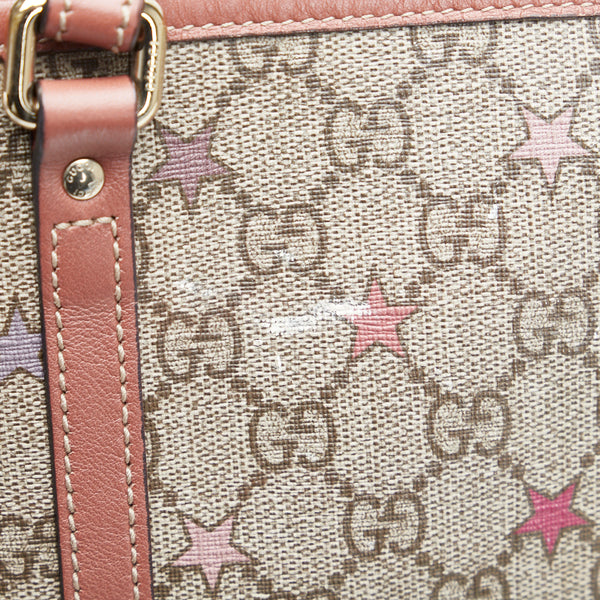 グッチ GGスプリーム スター トートバッグ ショルダーバッグ 197953 ベージュ ピンク レザー PVC レディース GUCCI 【中古】