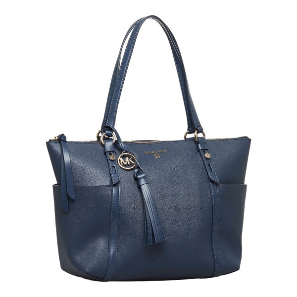 マイケルコース ノマド ハンドバッグ トートバッグ ネイビー レザー レディース Michael Kors 【中古】