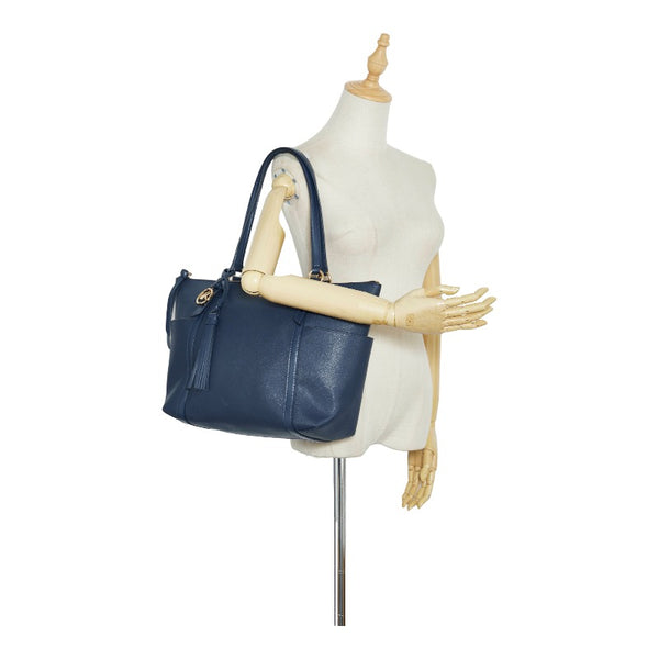 マイケルコース ノマド ハンドバッグ トートバッグ ネイビー レザー レディース Michael Kors 【中古】