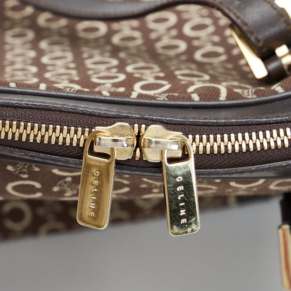 セリーヌ ヴィンテージ Cマカダム ショルダーバッグ ボストンバッグ CE00 12 ブラウン  キャンバス レザー レディース CELINE 【中古】
