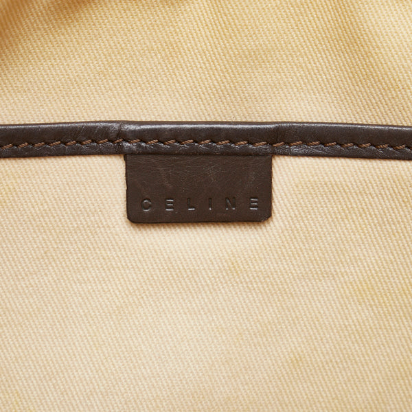 セリーヌ ヴィンテージ Cマカダム ショルダーバッグ ボストンバッグ CE00 12 ブラウン  キャンバス レザー レディース CELINE 【中古】