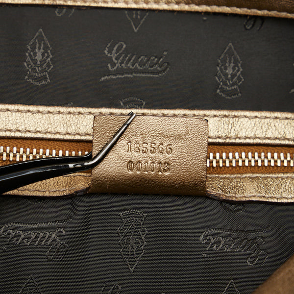 グッチ GGスプリーム バンブー インディ タッセル ハンドバッグ ショルダーバッグ 2WAY 185566 ベージュ ゴールド PVC レザー レディース GUCCI 【中古】