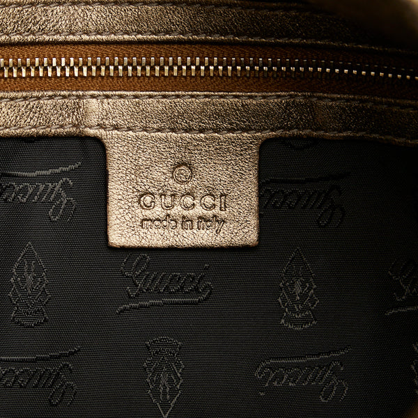 グッチ GGスプリーム バンブー インディ タッセル ハンドバッグ ショルダーバッグ 2WAY 185566 ベージュ ゴールド PVC レザー レディース GUCCI 【中古】