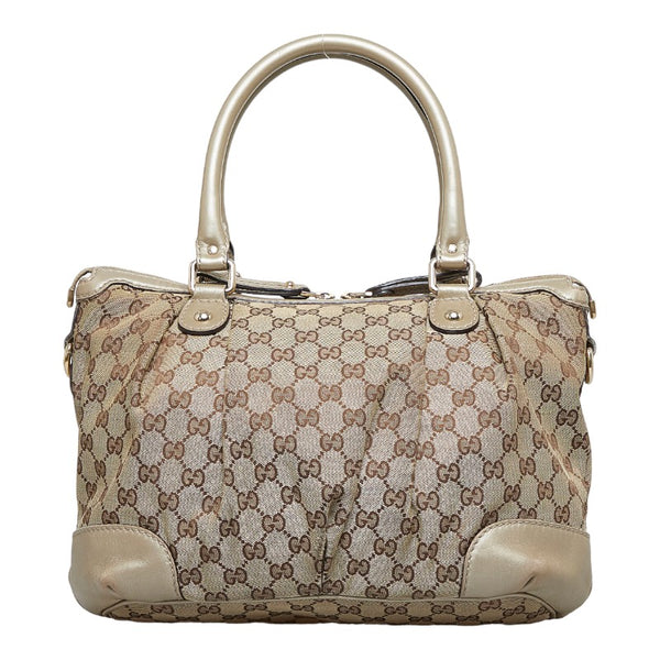 グッチ GGキャンバス スーキー ハンドバッグ ショルダーバッグ 2WAY 247902 ベージュ キャンバス レザー レディース GUCCI 【中古】
