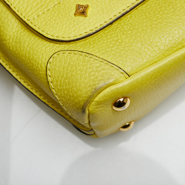 エム シー エム ロゴ金具 ハンドバッグ ショルダーバッグ 2WAY イエロー レザー レディース MCM 【中古】