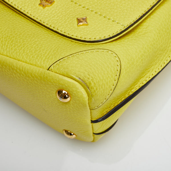 エム シー エム ロゴ金具 ハンドバッグ ショルダーバッグ 2WAY イエロー レザー レディース MCM 【中古】
