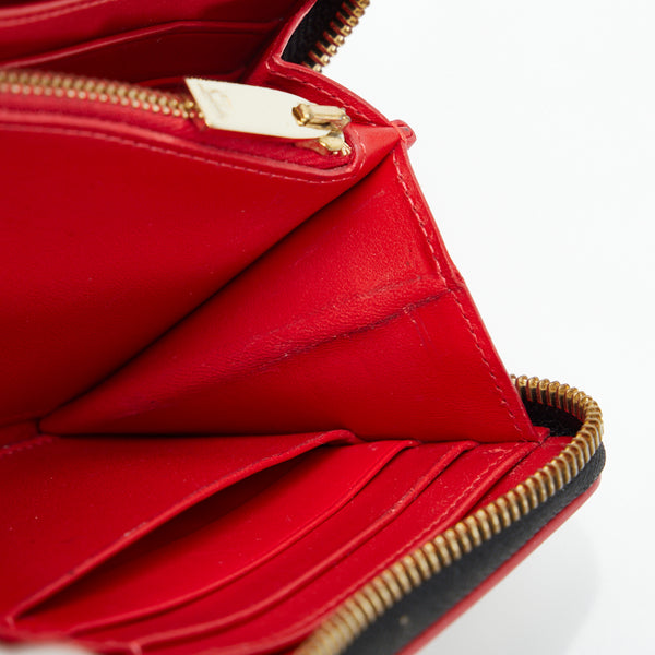 クリスチャンルブタン スタッズ レオパード 豹 ラウンドファスナー 長財布 ゴールド イエロー パテントレザー レディース Christian Louboutin 【中古】