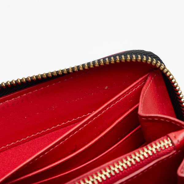 クリスチャンルブタン スタッズ レオパード 豹 ラウンドファスナー 長財布 ゴールド イエロー パテントレザー レディース Christian Louboutin 【中古】