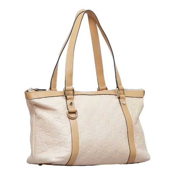 グッチ グッチシマ トートバッグ ハンドバッグ 272399 ベージュ レザー レディース GUCCI 【中古】