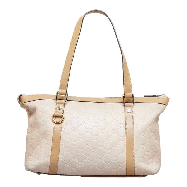 グッチ グッチシマ トートバッグ ハンドバッグ 272399 ベージュ レザー レディース GUCCI 【中古】