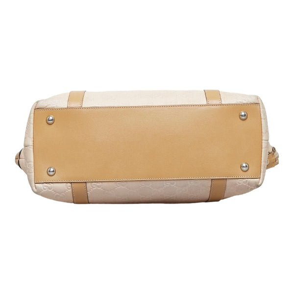 グッチ グッチシマ トートバッグ ハンドバッグ 272399 ベージュ レザー レディース GUCCI 【中古】