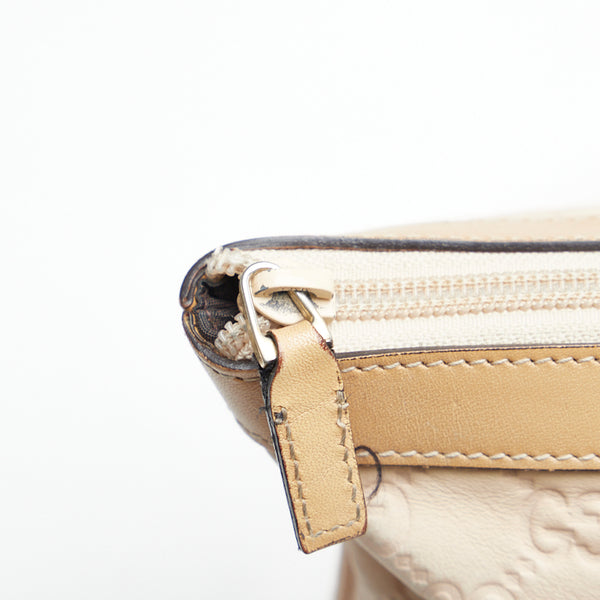 グッチ グッチシマ トートバッグ ハンドバッグ 272399 ベージュ レザー レディース GUCCI 【中古】