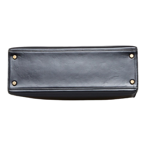 エルメス ケリー32 ハンドバッグ ブラック ゴールド ボックスカーフ レディース HERMES 【中古】