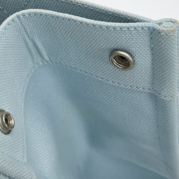 エルメス ドーヴィルMM シルバー金具 ハンドバッグ トートバッグ ライトブルー キャンバス レディース HERMES 【中古】