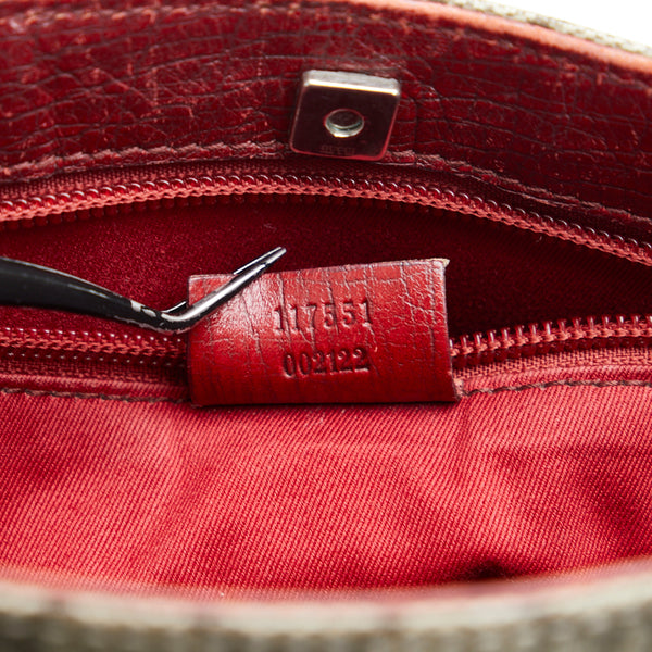 グッチ GGスプリーム ハンドバッグ トートバッグ 117551 ベージュ レッド PVC レザー レディース GUCCI 【中古】