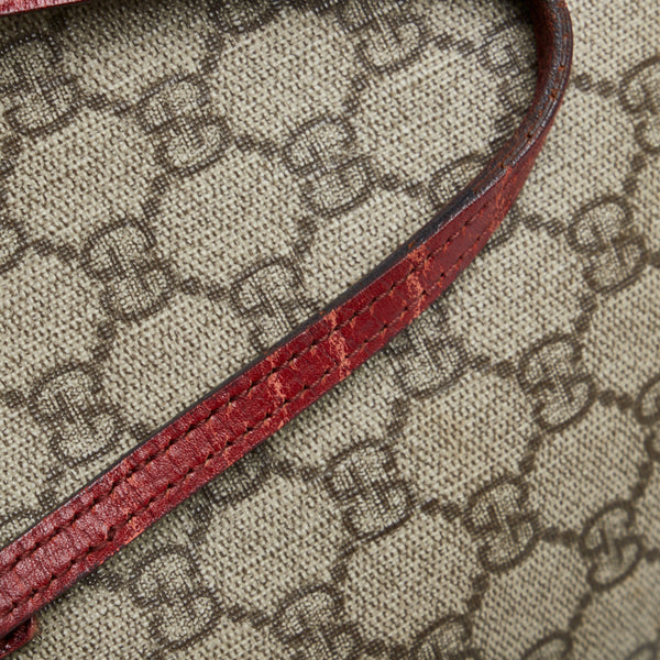 グッチ GGスプリーム ハンドバッグ トートバッグ 117551 ベージュ レッド PVC レザー レディース GUCCI 【中古】