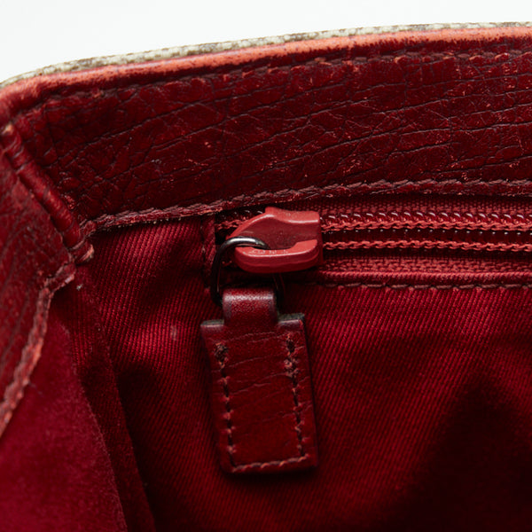 グッチ GGスプリーム ハンドバッグ トートバッグ 117551 ベージュ レッド PVC レザー レディース GUCCI 【中古】