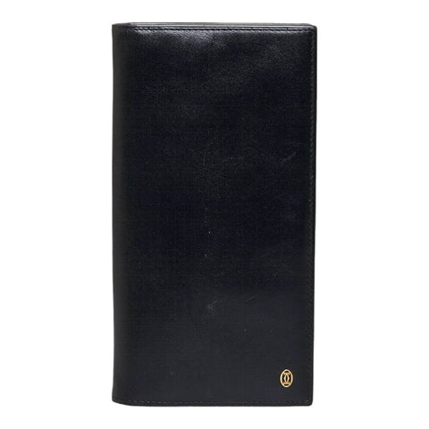 カルティエ 長財布 ブラック レザー レディース CARTIER 【中古】