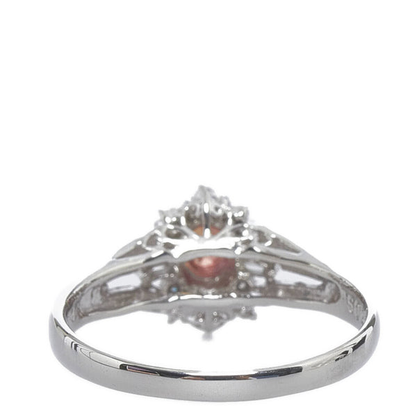 Pt900 プラチナ サファイア0.221ct ダイヤ0.12ct リング 指輪 レディース 12号 【中古】