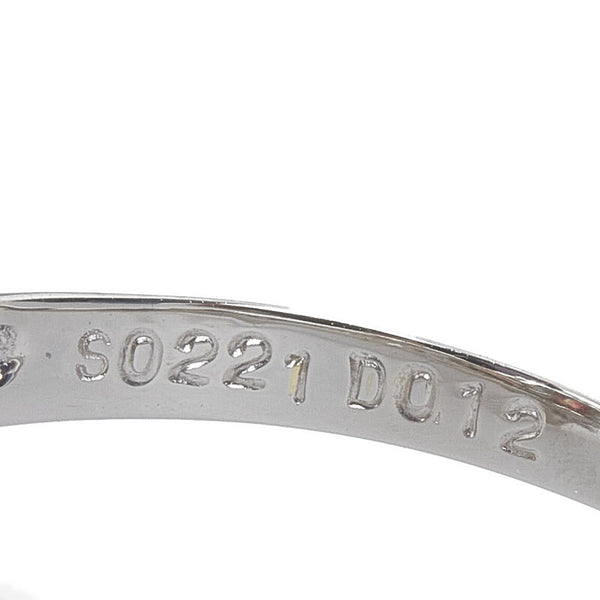 Pt900 プラチナ サファイア0.221ct ダイヤ0.12ct リング 指輪 レディース 12号 【中古】