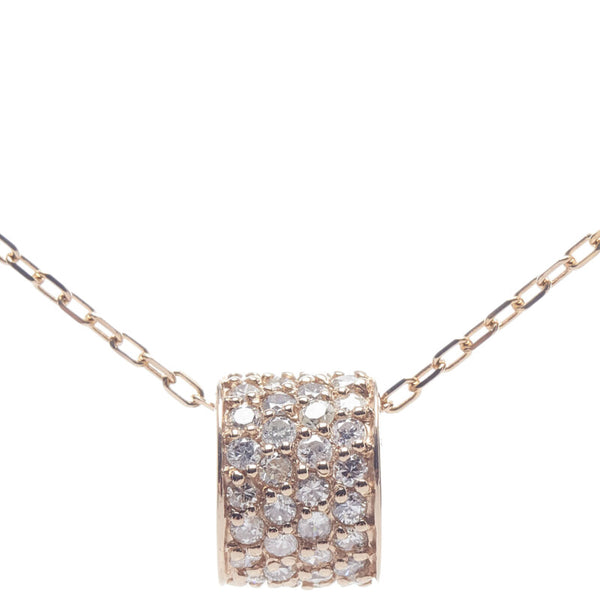 K18PG ピンクゴールド ダイヤ0.50ct ペンダント ネックレス レディース 【中古】