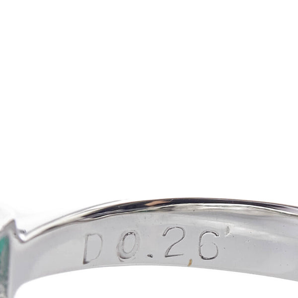 Pt900 プラチナ エメラルド1.068ct ダイヤ0.26ct リング 指輪 レディース 8号 【中古】