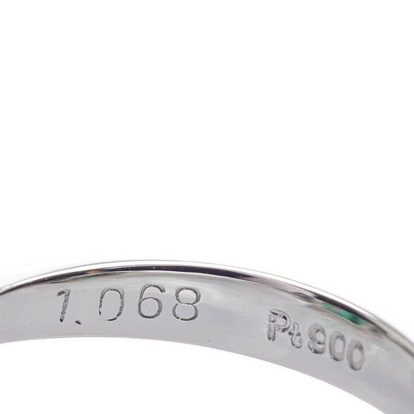 Pt900 プラチナ エメラルド1.068ct ダイヤ0.26ct リング 指輪 レディース 8号 【中古】