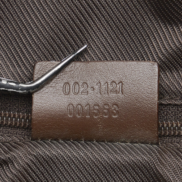 グッチ GGキャンバス トートバッグ ハンドバッグ 002 1121 ベージュ ブラウン キャンバス レザー レディース GUCCI 【中古】