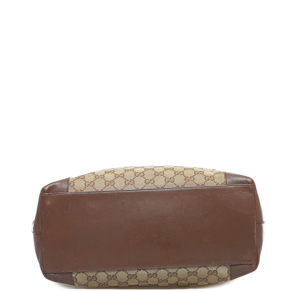 グッチ GGキャンバス トートバッグ ハンドバッグ 002 1121 ベージュ ブラウン キャンバス レザー レディース GUCCI 【中古】