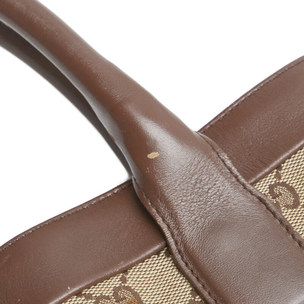 グッチ GGキャンバス トートバッグ ハンドバッグ 002 1121 ベージュ ブラウン キャンバス レザー レディース GUCCI 【中古】