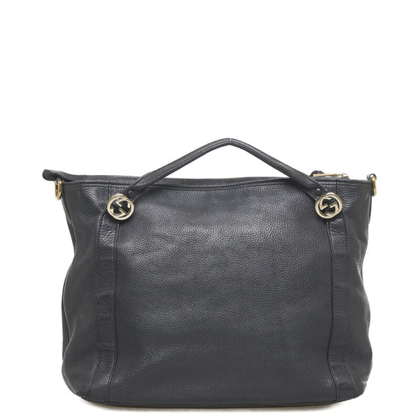 グッチ インターロッキングG ハンドバッグ 323675 ブラック レザー レディース GUCCI 【中古】