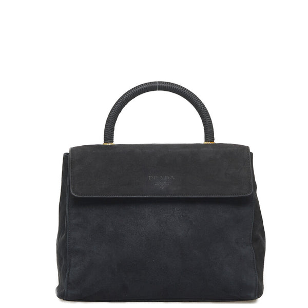 プラダ ハンドバッグ ブラック ヌバック レディース PRADA 【中古】