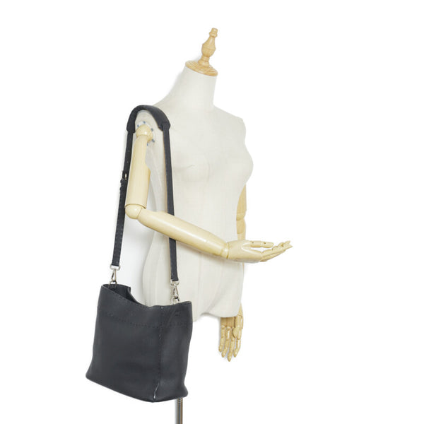 フェンディ セレリア アンナ スモールショルダー ハンドバッグ ショルダーバッグ 2WAY 8BT218 ブラック レザー レディース FENDI 【中古】