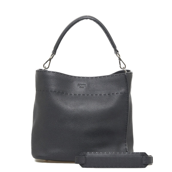 フェンディ セレリア アンナ スモールショルダー ハンドバッグ ショルダーバッグ 2WAY 8BT218 ブラック レザー レディース FENDI 【中古】