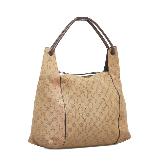 グッチ GGキャンバス ショルダーバッグ ワンショルダーバッグ 101292 ブラウン キャンバス レザー レディース GUCCI 【中古】